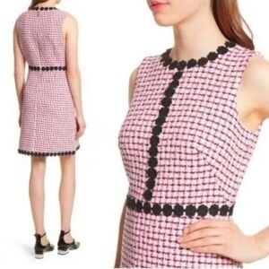 KATE SPADE Pink Boucle Tweed Sleeveless Lined Dress SIZE 8